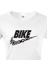 Dámské tričko pro cyklisty BIKE - vtipná parodie známé značky