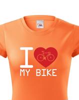 Dámské tričko pro cyklisty I love my bike - ideální dárek