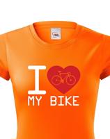 Dámské tričko pro cyklisty I love my bike - ideální dárek