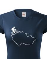 Dámské tričko pro cyklisty s mapou Čr