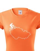 Dámské tričko pro cyklisty s mapou Čr