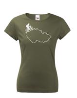 Dámské tričko pro cyklisty s mapou Čr