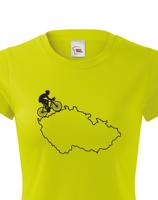 Dámské tričko pro cyklisty s mapou Čr