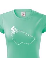 Dámské tričko pro cyklisty s mapou Čr