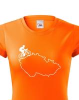 Dámské tričko pro cyklisty s mapou Čr