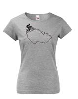 Dámské tričko pro cyklisty s mapou Čr