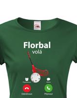 Dámské tričko pro florbalistky s potiskem florbal volá - dárek pro florbalistky