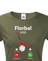 Dámské tričko pro florbalistky s potiskem florbal volá - dárek pro florbalistky