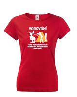 Dámské tričko pro kadeřnice Varování před úrazem