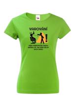 Dámské tričko pro kadeřnice Varování před úrazem