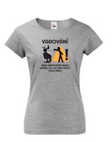 Dámské tričko pro kadeřnice Varování před úrazem