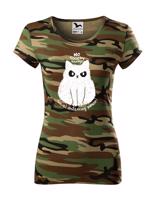 Dámské tričko pro milovníky koček s vtipným potiskem - No touchy touchy!