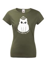 Dámské tričko pro milovníky koček s vtipným potiskem - No touchy touchy!