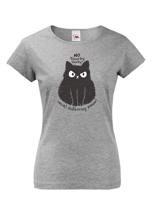 Dámské tričko pro milovníky koček s vtipným potiskem - No touchy touchy!