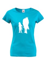 Dámské tričko pro milovníky koní - dívka a kůň - dárek pro milovnici koní