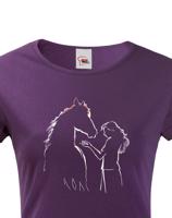 Dámské tričko pro milovníky koní - dívka a kůň- dárek pro milovnici koní