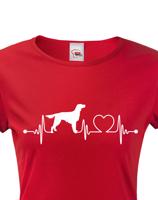 Dámské tričko pro milovníky zvířat - Irský setr tep