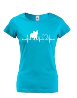 Dámské tričko pro milovníky zvířat - Papillon tep - dárek na narozeniny