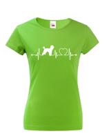 Dámské tričko pro milovníky zvířat - Pudl tep - dárek na narozeniny