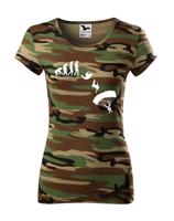 Dámské tričko pro parašutisty - Evoluce parašutisty - dárek pro parašutisty