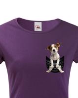 Dámské tričko pro pejskařky s Jack russel teriérem v kapsičce - kvalitní tisk
