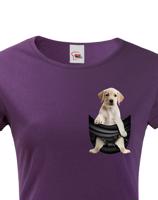 Dámské tričko pro pejskařky s Labradorem v kapsičce - kvalitní tisk