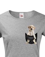 Dámské tričko pro pejskařky s Labradorem v kapsičce - kvalitní tisk