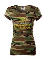 Dámské tričko pro programátorky - GIT, MAY THE FORCE BE WITH YOU, PUSH