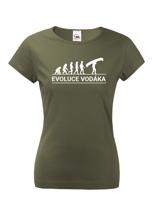 Dámské tričko pro vodáky Evoluce vodáka - super tričko pro vodáky