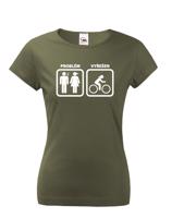 Dámské tričko Problém vyřešen - hoďte hádku za hlavu a vyražte na kolo