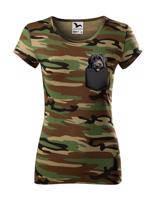 Dámské tričko Ruský černý teriér v kapsičce - kvalitní tisk a rychlé dodání