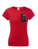 Dámské tričko Ruský černý teriér v kapsičce - kvalitní tisk a rychlé dodání