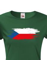 Dámské tričko s Českou vlajkou  - vlastenecké tričko