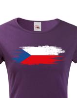 Dámské tričko s Českou vlajkou  - vlastenecké tričko