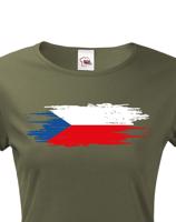 Dámské tričko s Českou vlajkou  - vlastenecké tričko