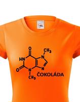 Dámské tričko s chemickým vzorcem čokolády - originální potisk
