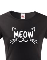 Dámské tričko s kočičím potiskem Meow - čupr tričko s kočkou