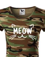 Dámské tričko s kočičím potiskem Meow - čupr tričko s kočkou