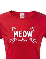 Dámské tričko s kočičím potiskem Meow - čupr tričko s kočkou