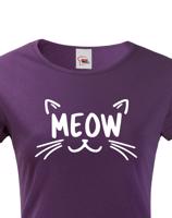 Dámské tričko s kočičím potiskem Meow - čupr tričko s kočkou