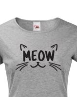 Dámské tričko s kočičím potiskem Meow - čupr tričko s kočkou
