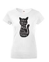 Dámské tričko s kočičím potiskem Těžce hákuji - originální dárek