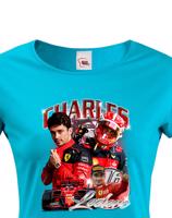 Dámské tričko s motivem závodníka F1 -  Charles Leclerc - pro milovníky motosportu