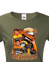 Dámské tričko s motivem závodníka F1 -  Lando Norris - pro milovníky motosportu