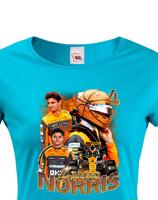 Dámské tričko s motivem závodníka F1 -  Lando Norris - pro milovníky motosportu