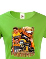 Dámské tričko s motivem závodníka F1 -  Lando Norris - pro milovníky motosportu