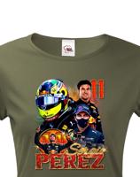 Dámské tričko s motivem závodníka F1 -  Sergio Perez - pro milovníky motosportu