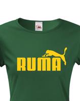 ★ Dámské tričko s oblíbeným motivem Ruma - vtipná parodie na značku Puma