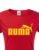 ★ Dámské tričko s oblíbeným motivem Ruma - vtipná parodie na značku Puma
