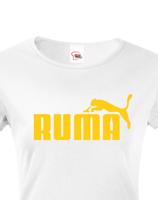 ★ Dámské tričko s oblíbeným motivem Ruma - vtipná parodie na značku Puma